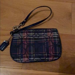 Coach plaid wristlet